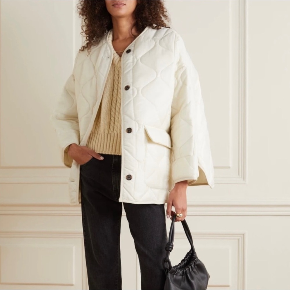 Frankie Shop Off-White Teddy Quilted Jacket